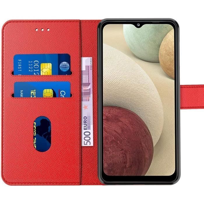 Coque - PROSHOP - Samsung A53 5G - Rouge - Protection 360° - Effet Cuir - Support Visionnage