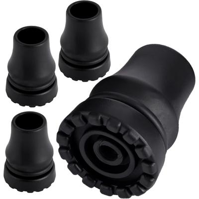 Rubber Cane Tips Heavy Duty Walking Cane Tips, Black Sturdy Replacement Cane Tip for Seniors Walking Stick, Safety Cane Crutch Accessories