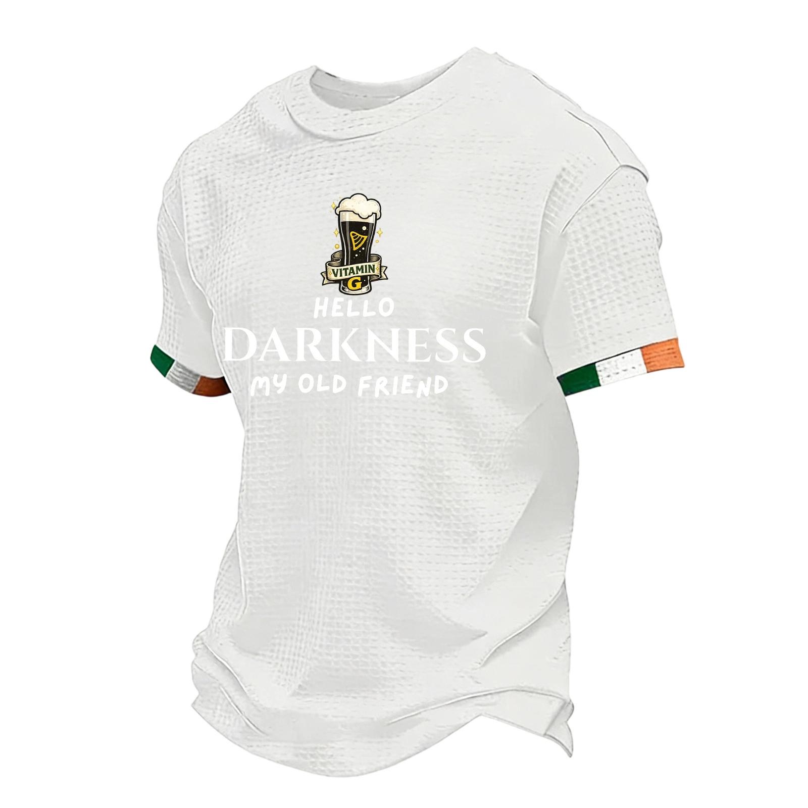 

Men s Casual Round Neck Short Sleeve T-Shirt L білий