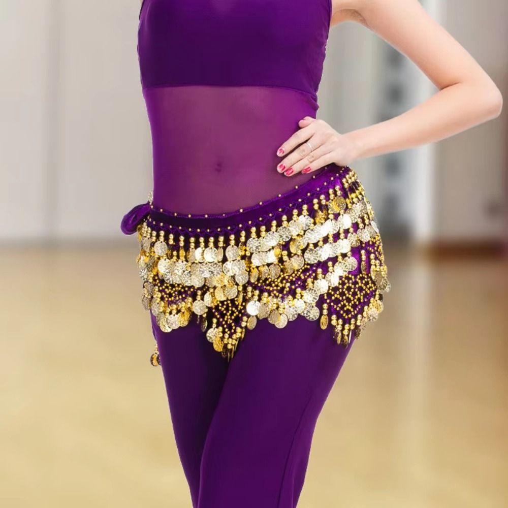 Creative Belly Dance Waist Chain Glitter Sequins Bellydance Coins Belt  Dance Costume