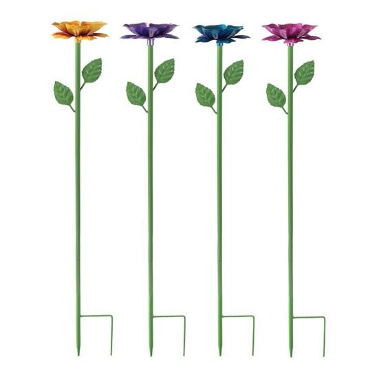 Metal Blomsterhavepæl Dekorativ Bi Vandingsstation Kolibri Fodder Mini Fuglebad Udendørs Bestøver Drikkeskål til Bier i Haven