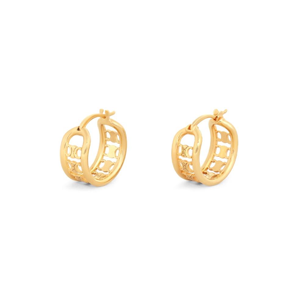 Celine Maillon Triomphe Multi Brass Hoop Earrings With Gold Finish Women earrings 46V186BRA-35OR