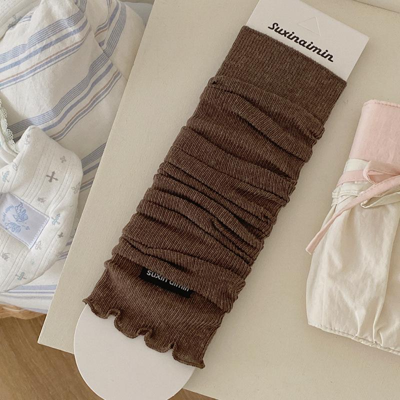 Solid Color Summer Thin Breathable Leg Warmers Japanese Simple Long Knee High Socks Women Elegant Leg Warmers Trendy Calf Socks