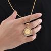 Bible Prayer Zircon Necklace for Men Boys,Stainless Steel Praying Hands Coin Pendant,Luxury Faith Jewelry Gift