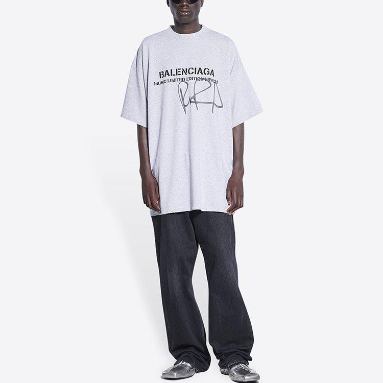Balenciaga T Shirt Loose Fit Men's Gray 676589TLV571376