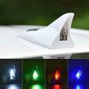 Car Solar Energy Shark Fin Antenna LED Warning Tail Lights Auto Roof Decorative Anti-Tailing Flash Strobe Light