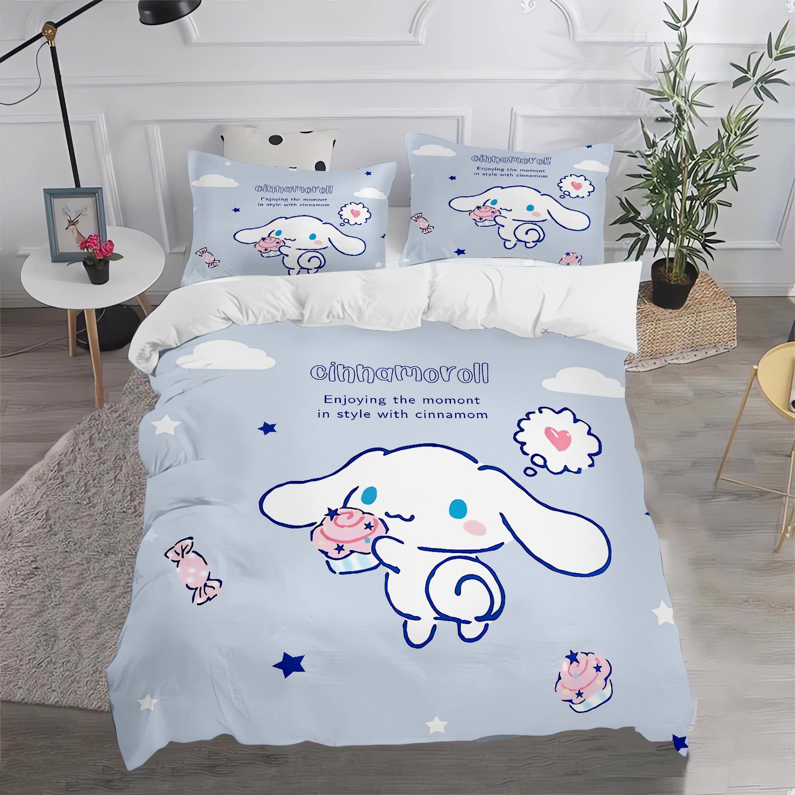 

Постільна білизна Cinnamoroll Sanrio, Ковдра з аніме-принтом, Дихаюча, Приємна для шкіри, Мила, Тепла, Дизайн 200x200cm