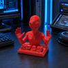 3D-gedrucktes Schreibtischornament, Lustige rote Alien-Skulptur mit motivierenden Zitaten für Schreibtischdekoration von Büroangestellten, Stressabbau-Spielzeuggeschenke für Kollegen