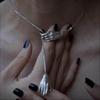 Einzigartige handgeformte Quasten-Anhänger-Halskette, Vintage-Gotik-Stil, verstellbare lange Schlüsselbein-Kette, Halsketten-Zubehör