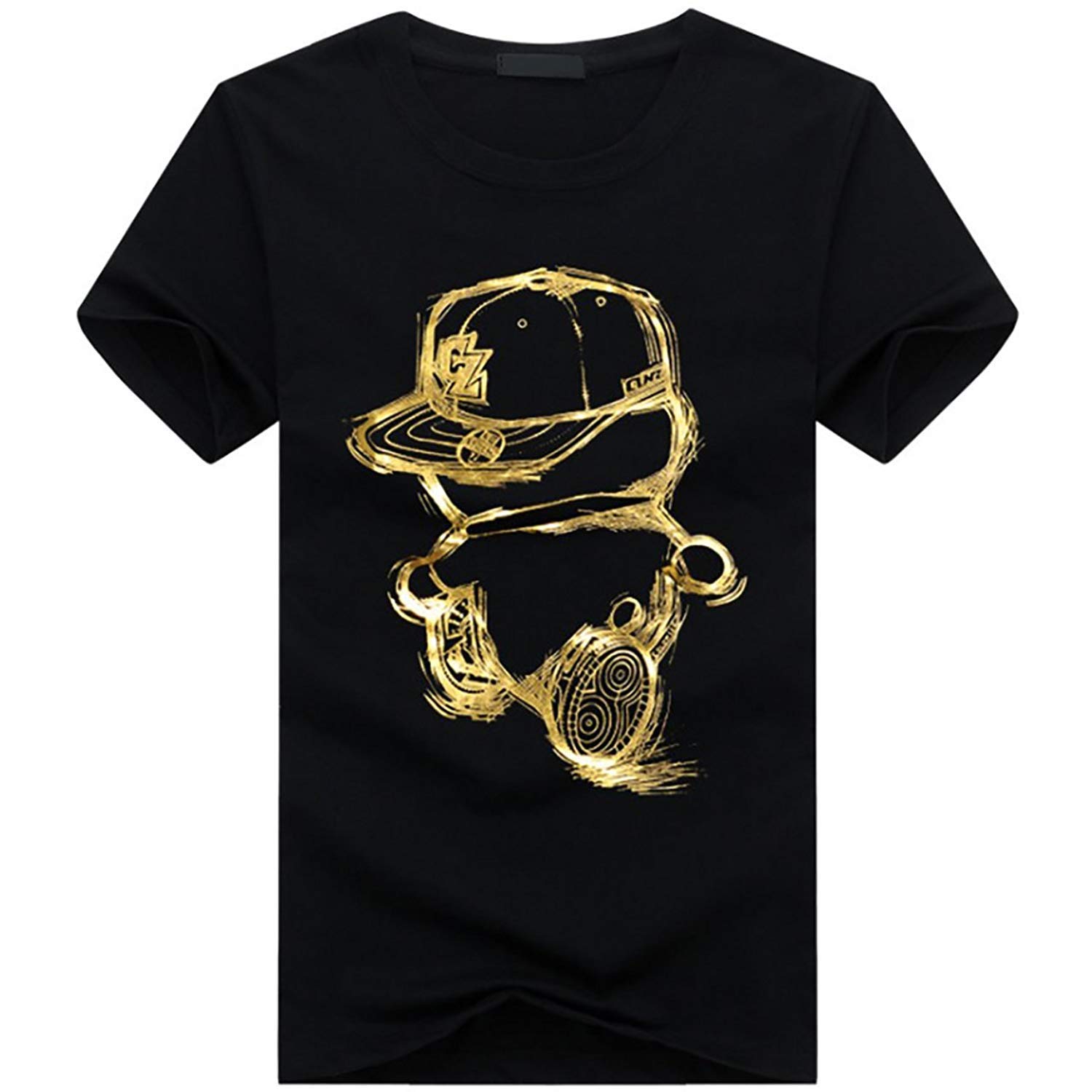 

Chrome Crane Men s Short Sleeve Casual Character Print T-Shirt TSP012 (02.Black, XL)