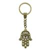 Star of David Talisman Amulet Pendant Antique Bronze Metal Keychain with 30mm Ring for Boys Bag Charm