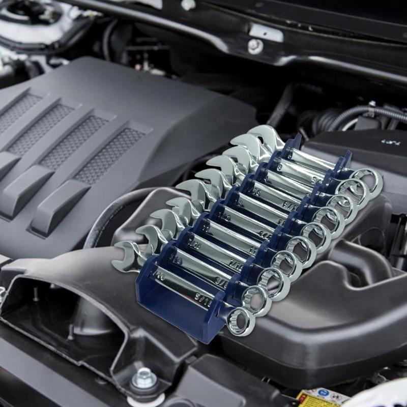 Lightweight Multi Purpose Ergonomic Magnetic Tool Rack 12 Slot Plastic Wrench Organizer Garage Workshop Storage System