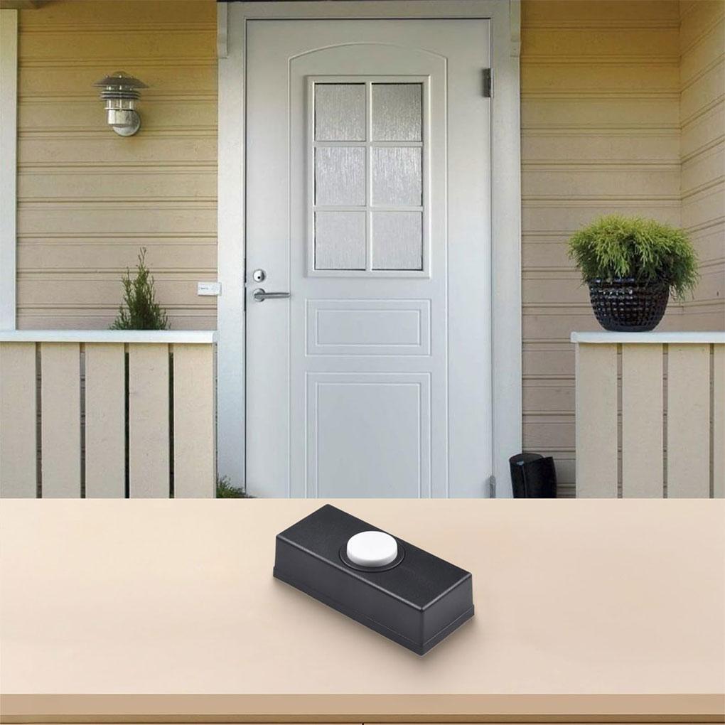 Sturdy Plastic Doorbell Switch Black Bell Decoration For Door Doorbell Push Button Replacement