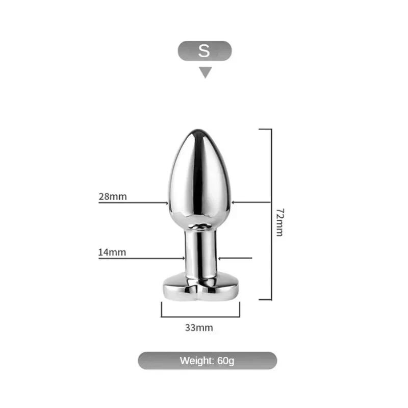 Vibrating Remote Heart-Shaped App Control Man and Woman Metal Anal Plug Adult Luminous Electric Anal Dildo Couple Intimate Toys