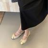 2025 Autumn New Gentle Fairy Wind Square Head Mary Jane Shoes One-word Buckle French Temperament Inner Height Increase Single Shoes Women