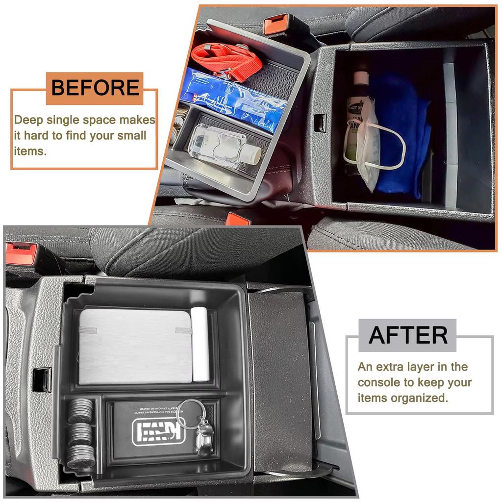 Car Accessories Organizer for Ford Ranger 2019 2020 2025 2025 2025 XL XLT Lariat, Center Console Armrest Divider Storage Tray
