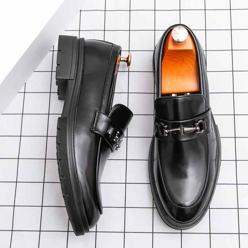 Fashion Luxury Fashion Designer New Thick Soled Pu Leather Casual Shoes For Men Slip On Loafter Formal Wedding Dress Homecoming