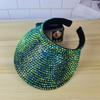 Female Spring And Summer Boutique Rhinestones Color Personality Shade Sunscreen Breathable Empty Top Hat Female