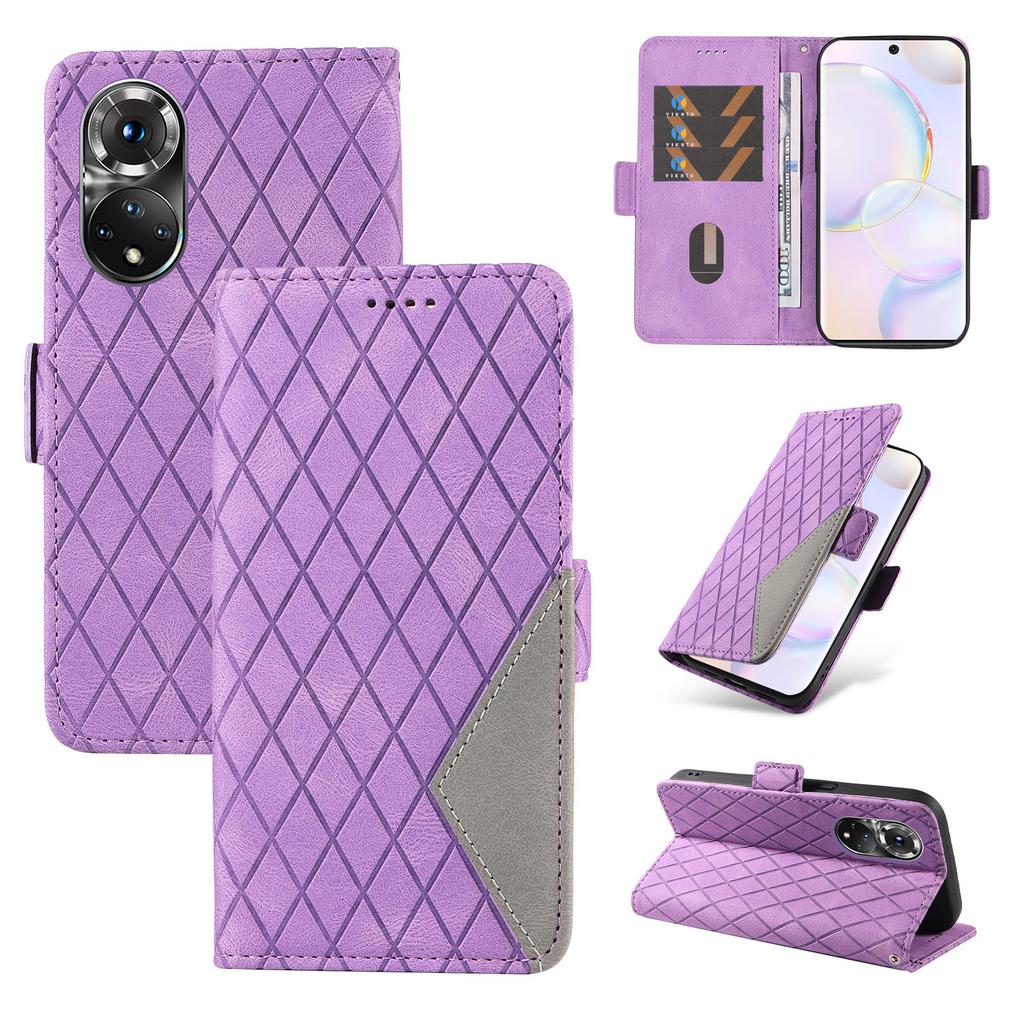 Applicable To Honor Magic5 Pro Mobile Phone Leather Case, Enjoy 50 Two-color Rhombus Small Fragrant Wind Card Wallet
