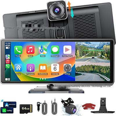 10.26" CarPlay Navigation & 4K Dual Dash Cam with Reversing Image