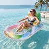 Sequins Colorful Inflatable Pool Float with Backrest - Single Person PVC Water Lounger