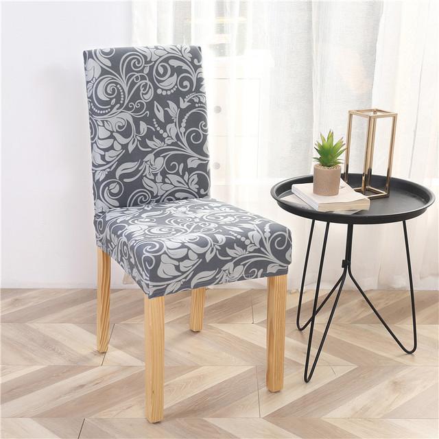 

Elastic Dining Chair Cover Printing Spandex Removable Chair Slipcover For Kitchen Wedding Hotel Banquet Room Seat Case Cover for Home 1pc