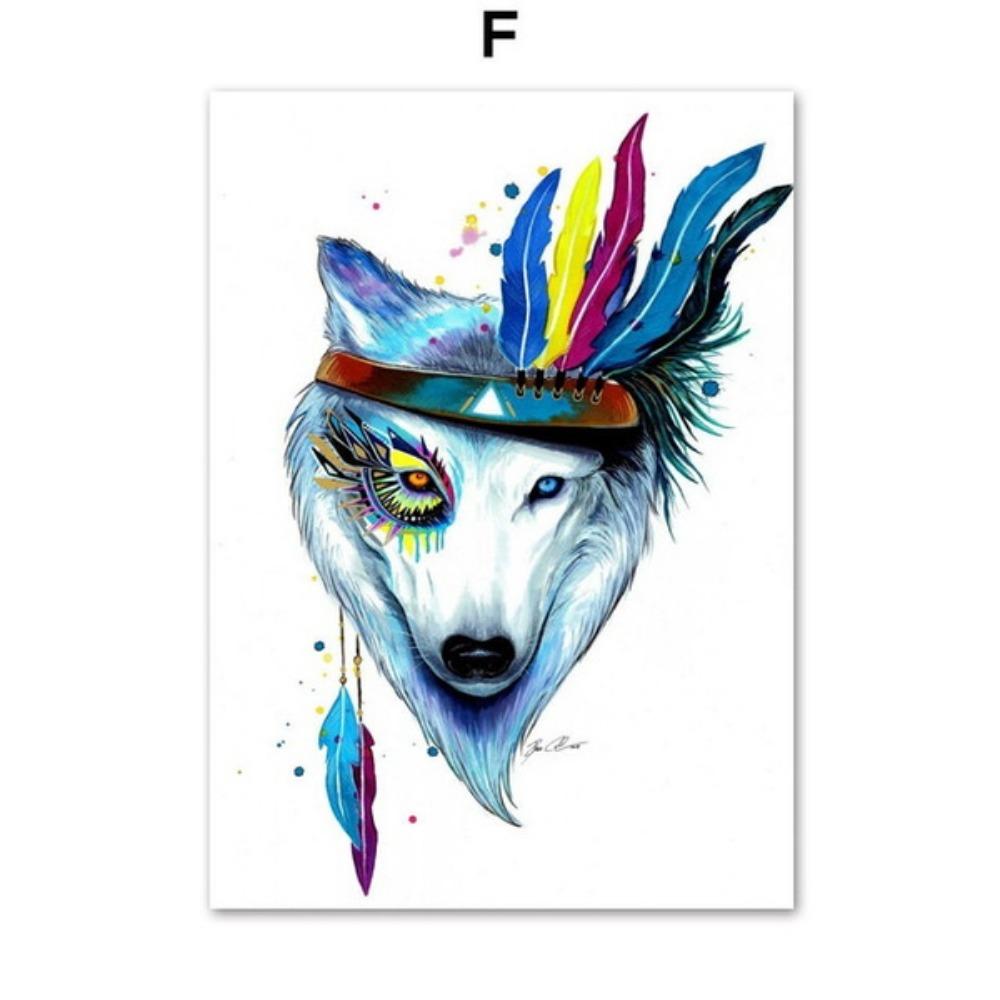 Artă de perete cu animale abstracte nordice Pictură pe pânză poster de artă imagini de perete imprimate pentru decorarea sufrageriei acasă