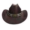 New Textured Western Cowboy Hat Men's and Women's Bull Head Accessories Big Eaves Top Hat Outdoor Shade Jazz Hat Tide