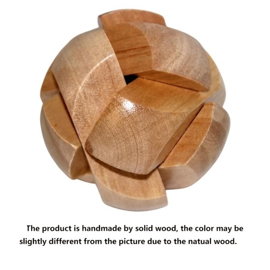 Puzzle 3D in legno Kongming Lock - Rompicapo con palla per rilassarsi, gioco di intelligenza da tavolo, (Design del calcio), Rilascio di pressione in ufficio, puzzle
