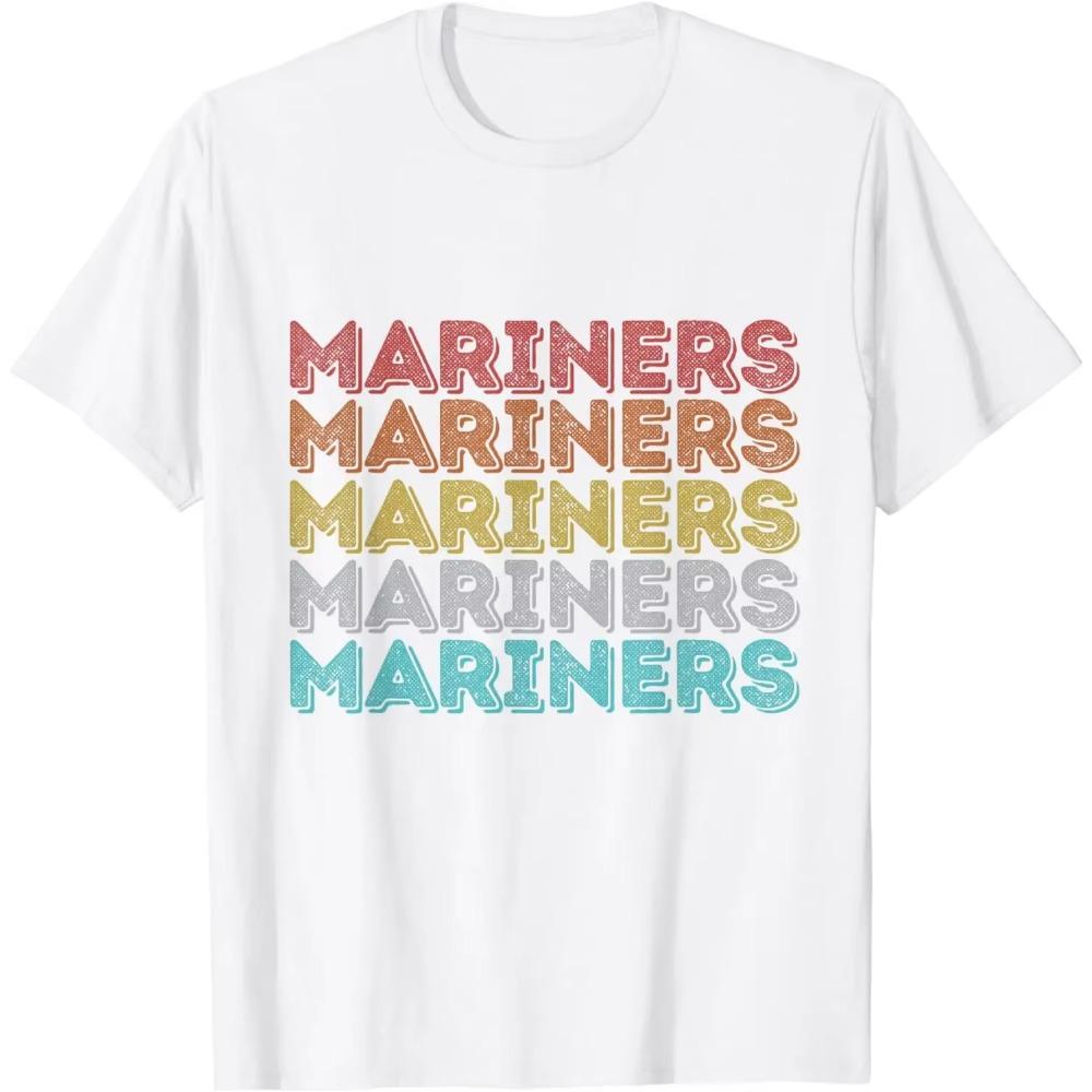 

Винтажная ретро-футболка Mariners, забавная подарочная одежда, графические футболки, женская одежда, топы, рубашки, женская одежда XXXXXL чёрный