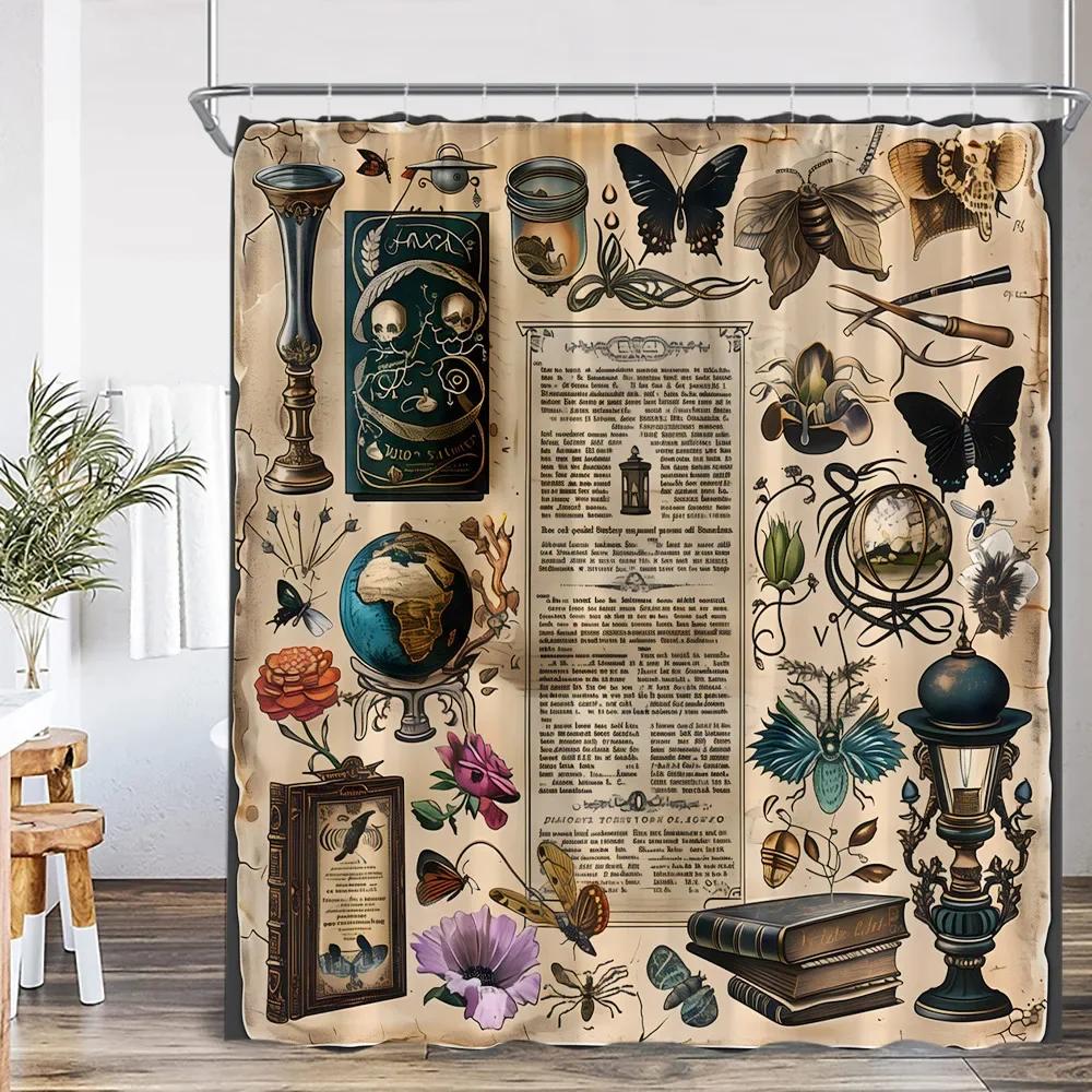 Funny Floral Skull Shower Curtain Bathroom Decoration Happy Halloween Polyester Shower Curtain With Hook