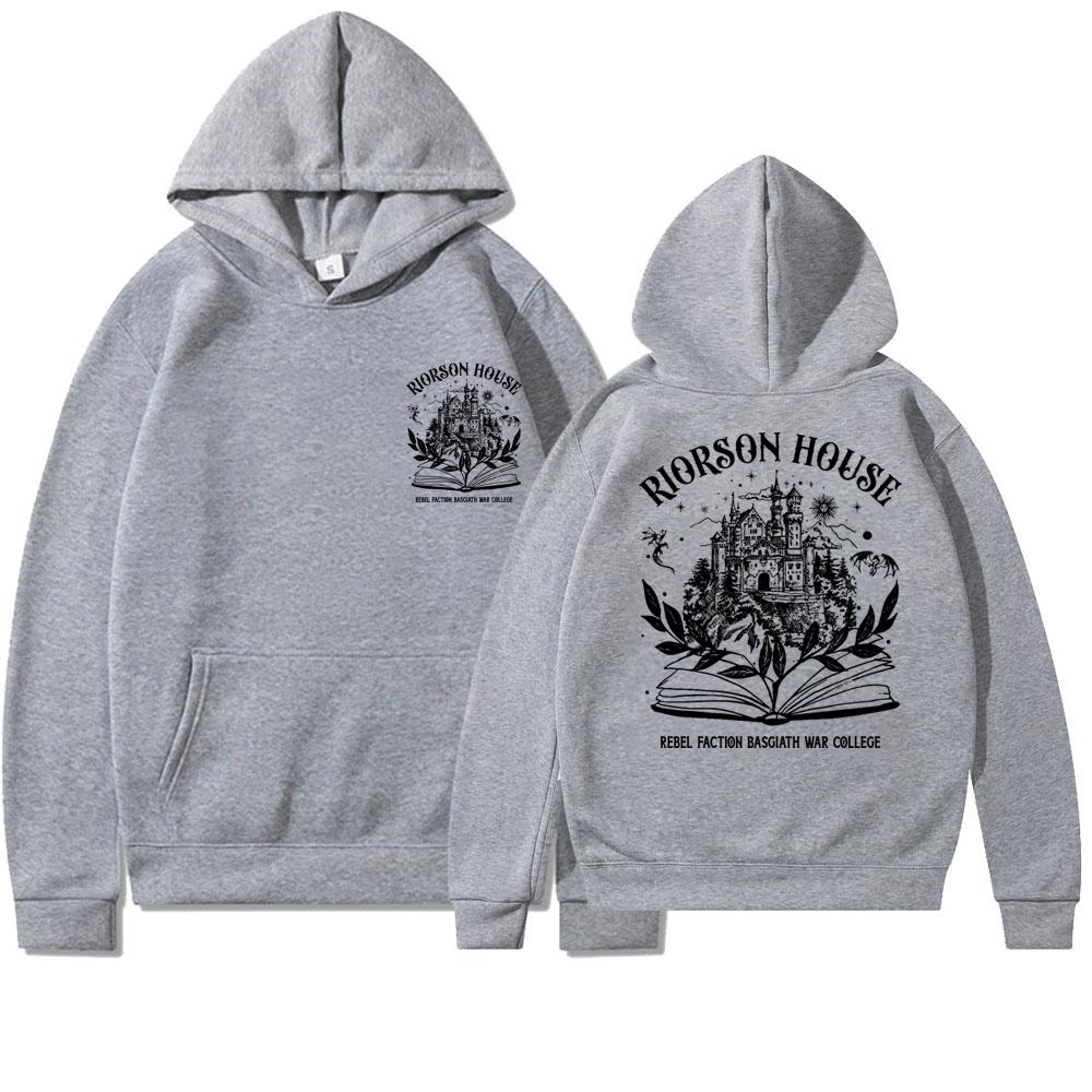 Fourth Wing Hoodie Riorson House Hooded Sweatshirt Iron Flame Basgiath War College Shirt Trendy 2Side Print Golden Dragon Hoodie