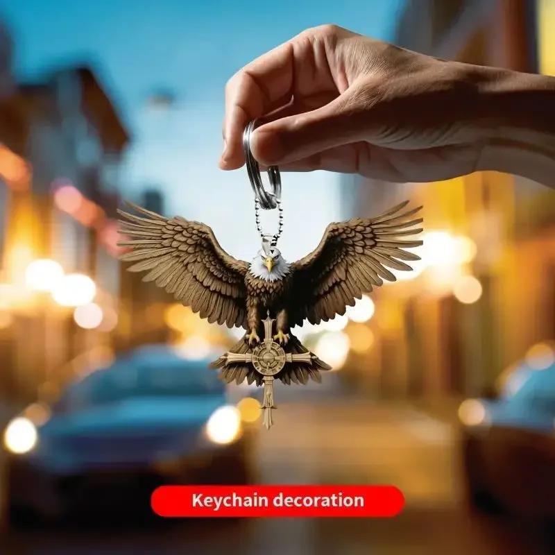 Eagle Cross Rearview Mirrors Pendant Car Hanging Ornaments Car Decoration Accessories Gifts for Women Men Christmas Decoration