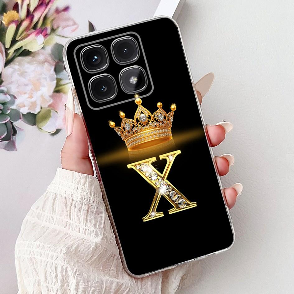 For Xiaomi 14T Pro 5G Case Luxury Crown Letters Soft Silicone Couple Phone Cover For Xiaomi 14T Mi14T 14TPro 2024 Protect Shells