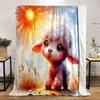 Tearful Lamb In Sunlight Print Blanket Soft and Cozy Perfect for the Living Room Bed Sofa or a Nap,gift