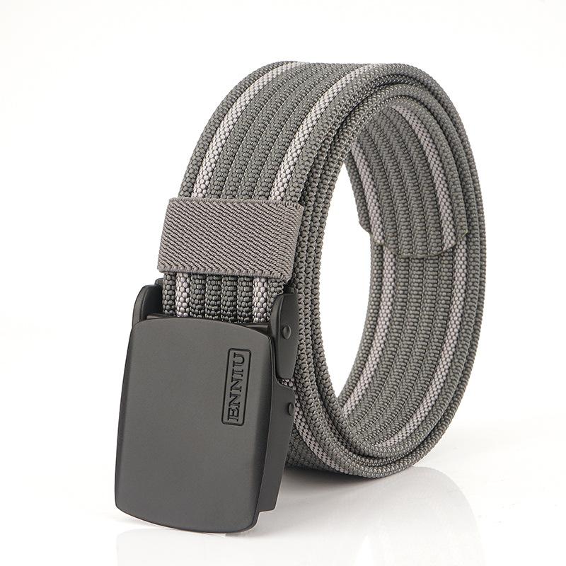 Neuer Pendlergürtel für Herren mit automatischer Schnalle aus Nylon, vielseitiger, dicker Doppelschichtgürtel für die Freizeit im Freien
