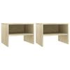Day and Night - Day and Night Nightstands 2 Pcs Oak-colored Plywood 40x30x30 Cm