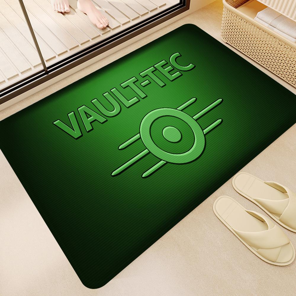 Games V-Vault T-Tec Logo Entrance Door Mat Washable Non-Slip Living Room Sofa Chairs Area Mat Kitchen Welcome Doormat