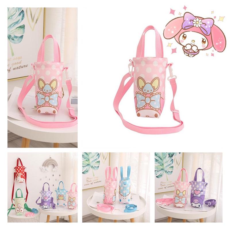 Cute Cartoon Girl Heart Water Cup Sleeve With Carry Bag For Kids