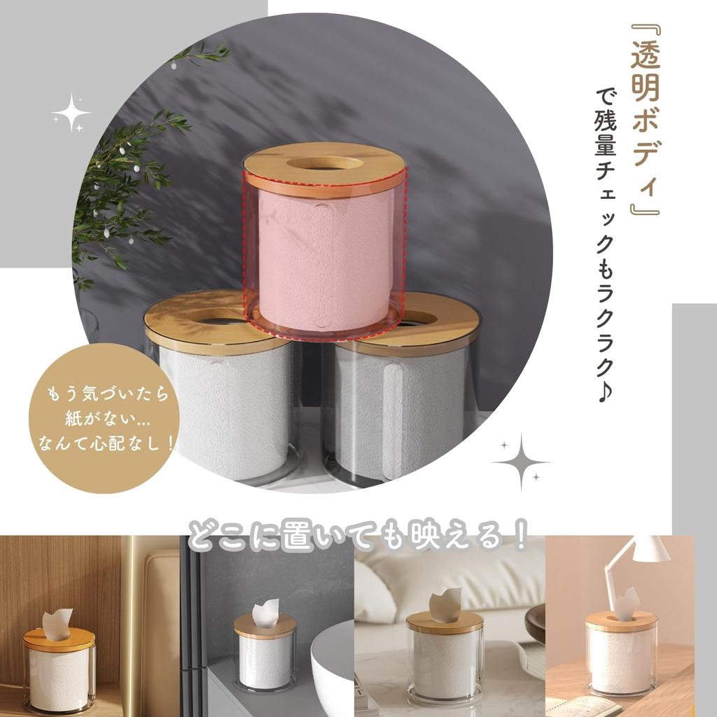 Crystal Craft Toilet Paper Storage Case, Standing Type, Cute and Stylish [Clear]