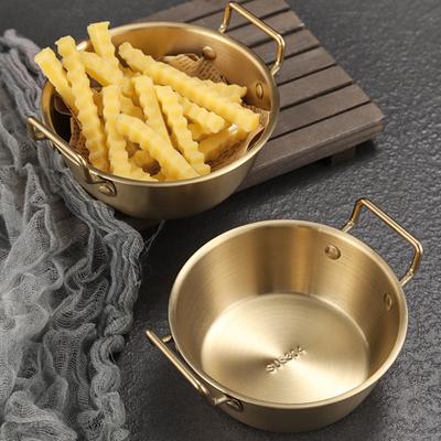 304 Stainless Steel Salad Bowl Food Container with Convenient Carry Handle Practical Soup and Dessert Serving Dish