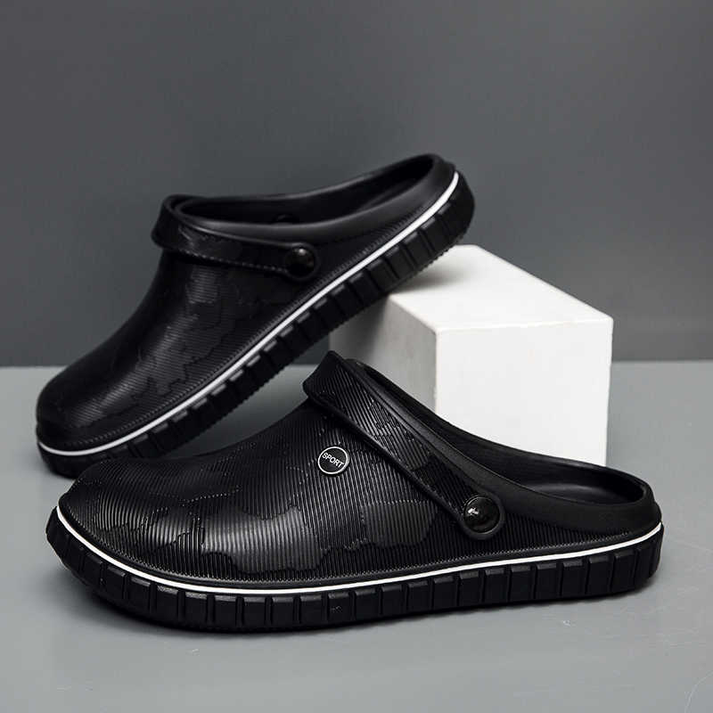 Fashion Perforated Flat-heeled Summer Flip Flops Slippers Men's Summer Sports Sandals Shoes Basketball Sneakers Of Famous Brands