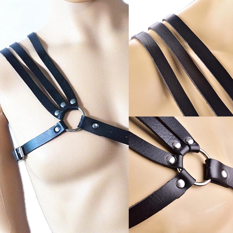 Men'S Faux Leather Lingerie Harness Bondage Erotic Rivet Chest Belts Adjustable