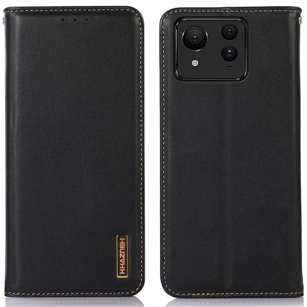 

KHAZNEH For Asus Zenfone 11 Ultra 5G Case Genuine Cow Leather Wallet Phone Cover Nappa Texture B
