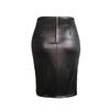 Women's Casual Open High Waist Package Hip Zipper Sexy Leather Half-body Skirt