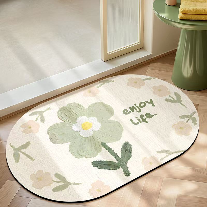 Diatomaceous Earth Mat Quick-Dry Toilet Carpet Bathroom Household Foot Mat Water-Absorbent Bathroom Mat Dirt-Resistant Non-Slip Mat