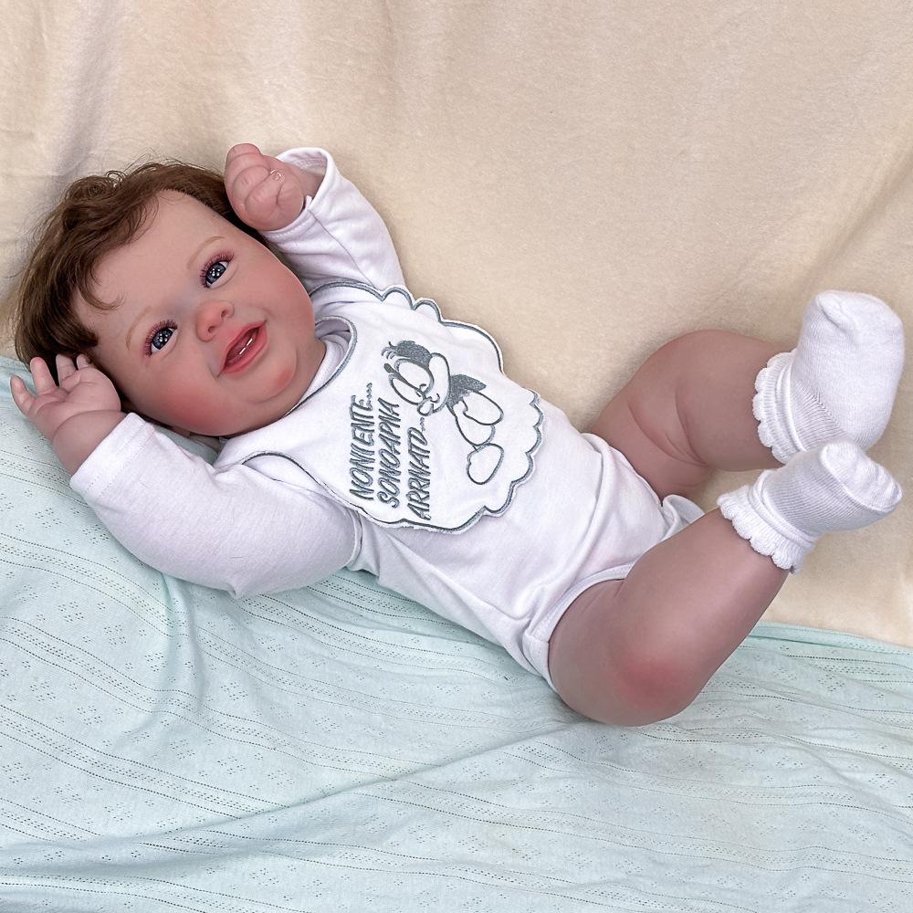 55CM Washable Finished Reborn Doll Newborn Sleeping Baby Dolls 3D Skin Multiple Layers Painting