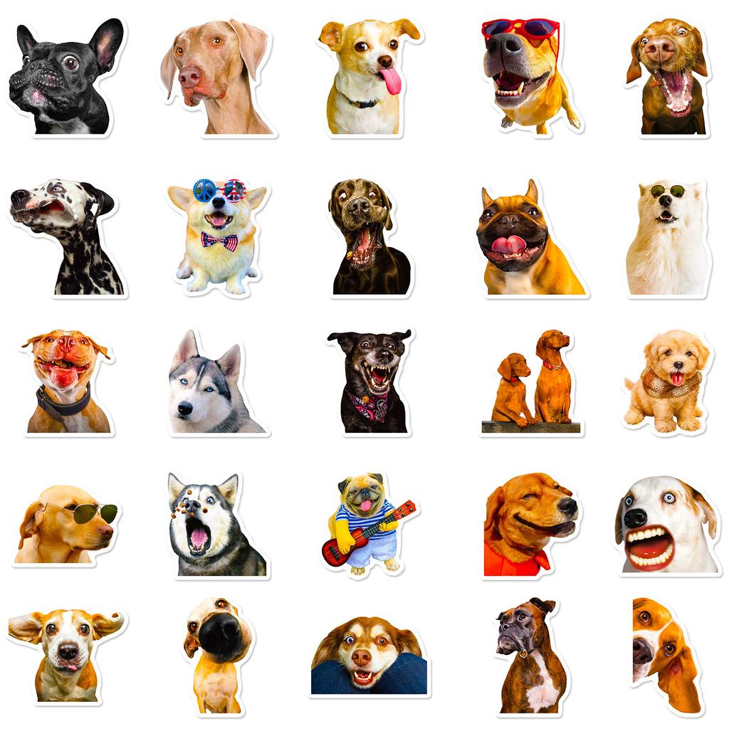 50 Dog Stickers Pass Cute Hand-Painted Dog Graffiti Stickers Decorate Guitar Notebook Luggage