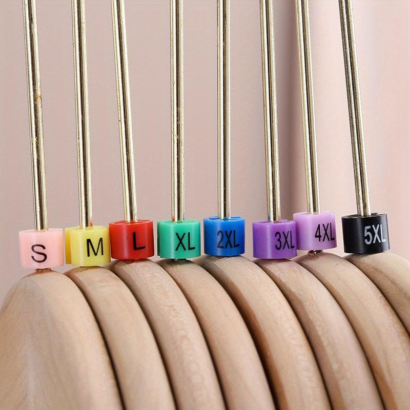 405Pcs/set Color-Coded Clothes Hanger Markers 9 Sizes (XXS - 4XL) Plastic Garment Size Tags with Storage Box for Clothes