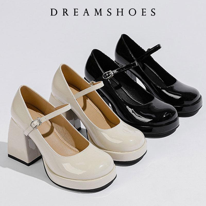 Fashion Women's High Heels Pumps Mary Janes Shoes Platform Pink Black Red Heeled Working Party Dance Wedding Female  Shoes